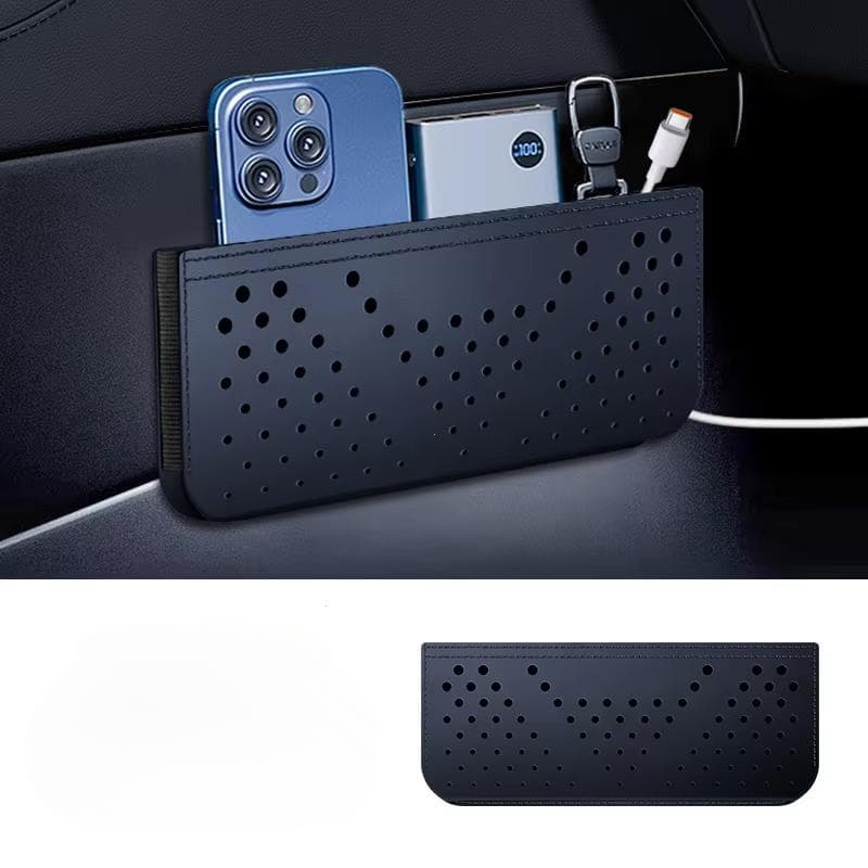 Car Net Storage Bag Car General Storage Box Multi-Functional Storage Bag Mobile Phone Hanging Bags Paste Type Car Accessories black