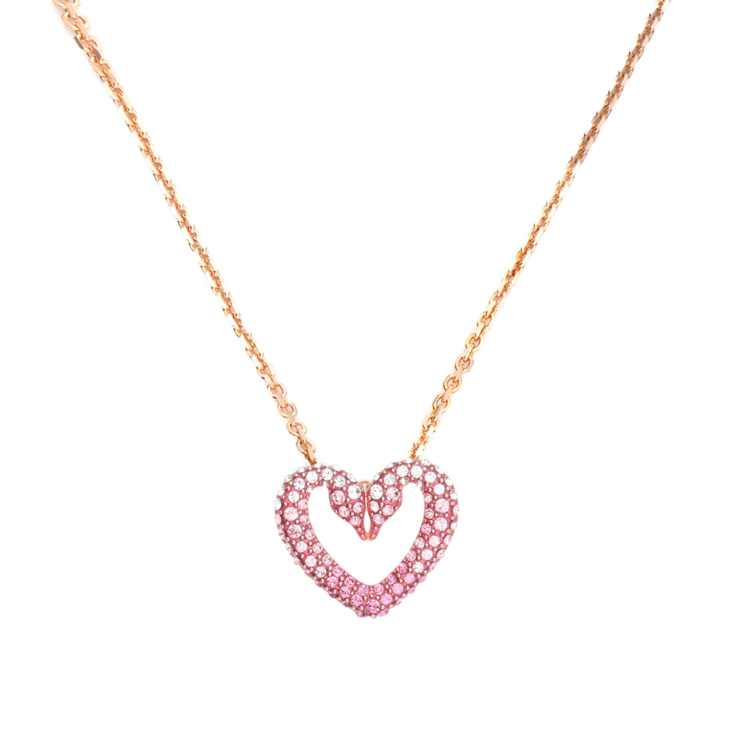 Swarovski Una Heart Shaped Rose Gold Tone Pendant Women jewelry Pink 5640301 Box+Shopping Bag