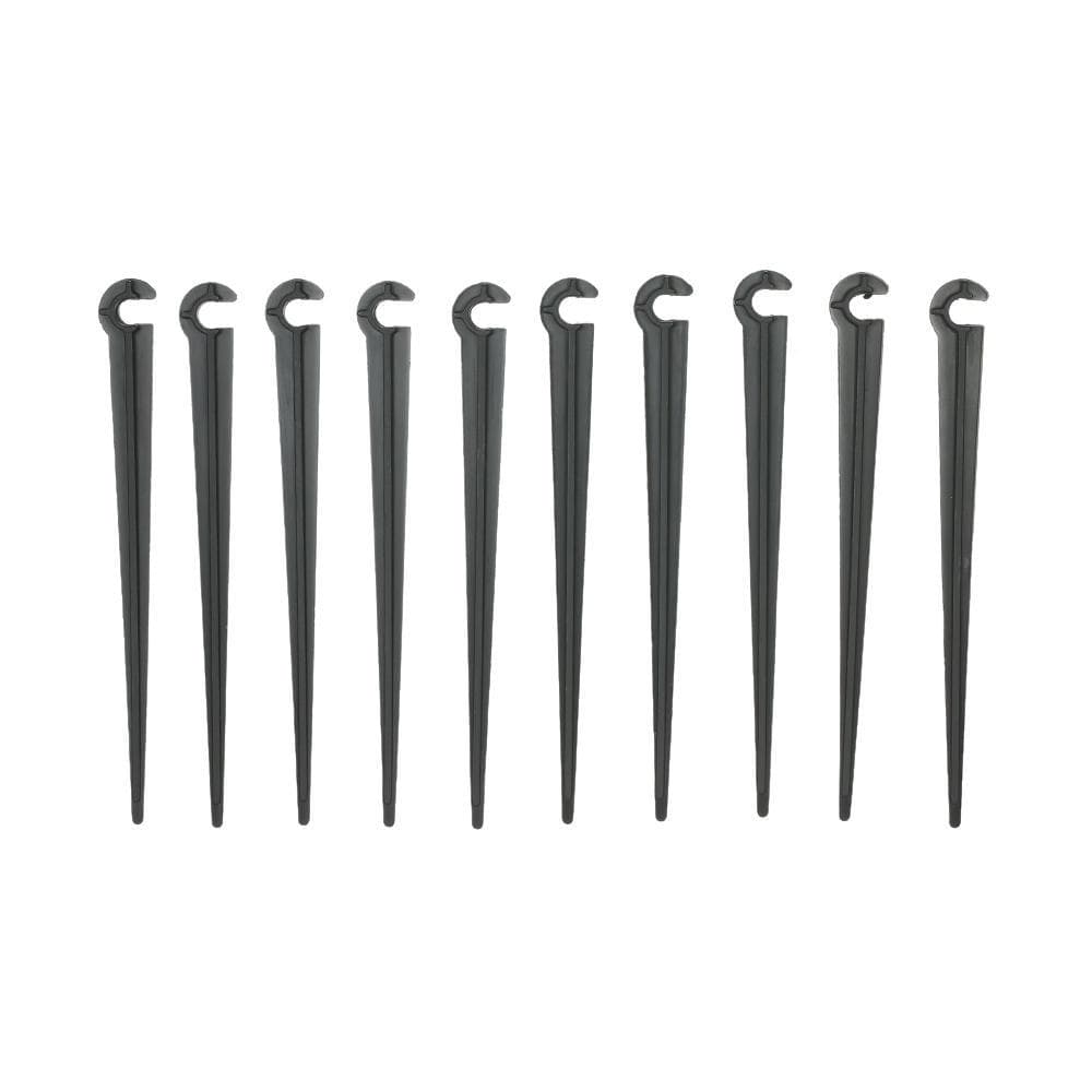 100pcs Fixed Stem Drip Irrigation Value Pack of Support Stakes for Flower Beds Herbs Garden 100pcs black
