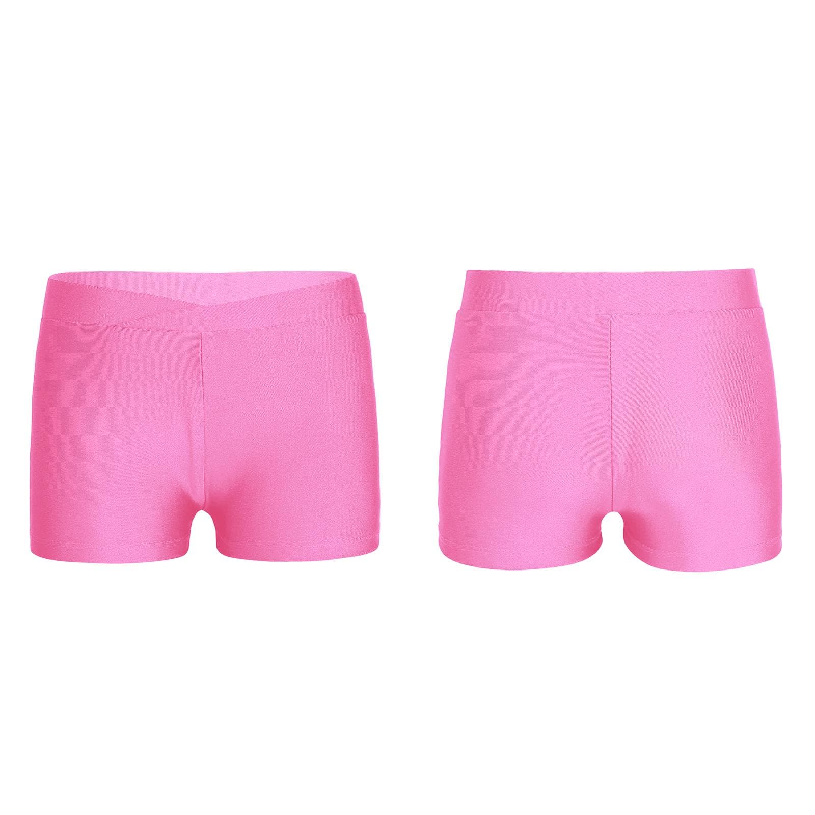 Kids Girls Sports Shorts Yoga Athletics Dancing Shorts Fitness Hot Pants Workout 11-12 Years pink