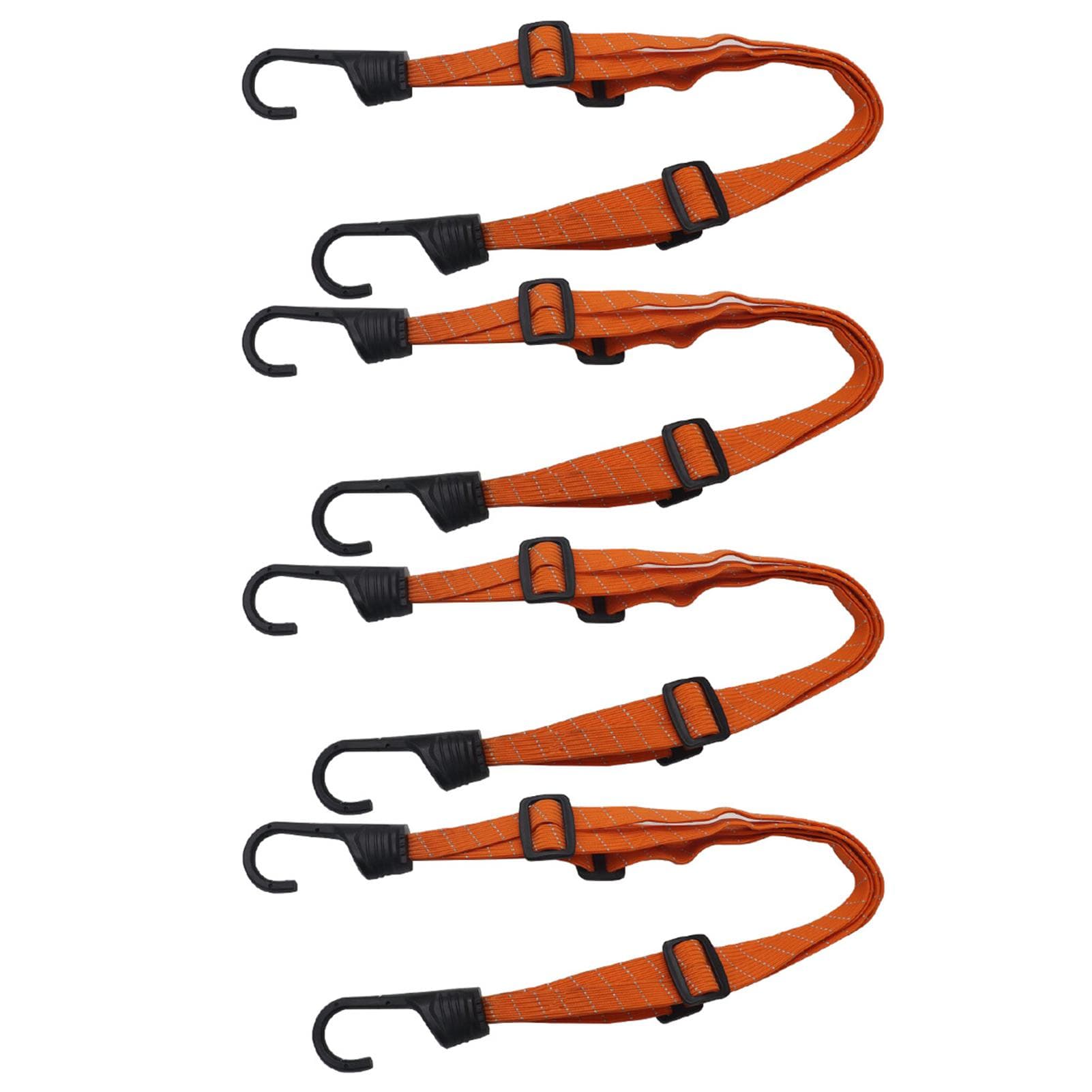 4pcs Motorcycle Helmet Rope Luggage Elastic Reflective Rope Elastic Rope Strap for 60cm orange
