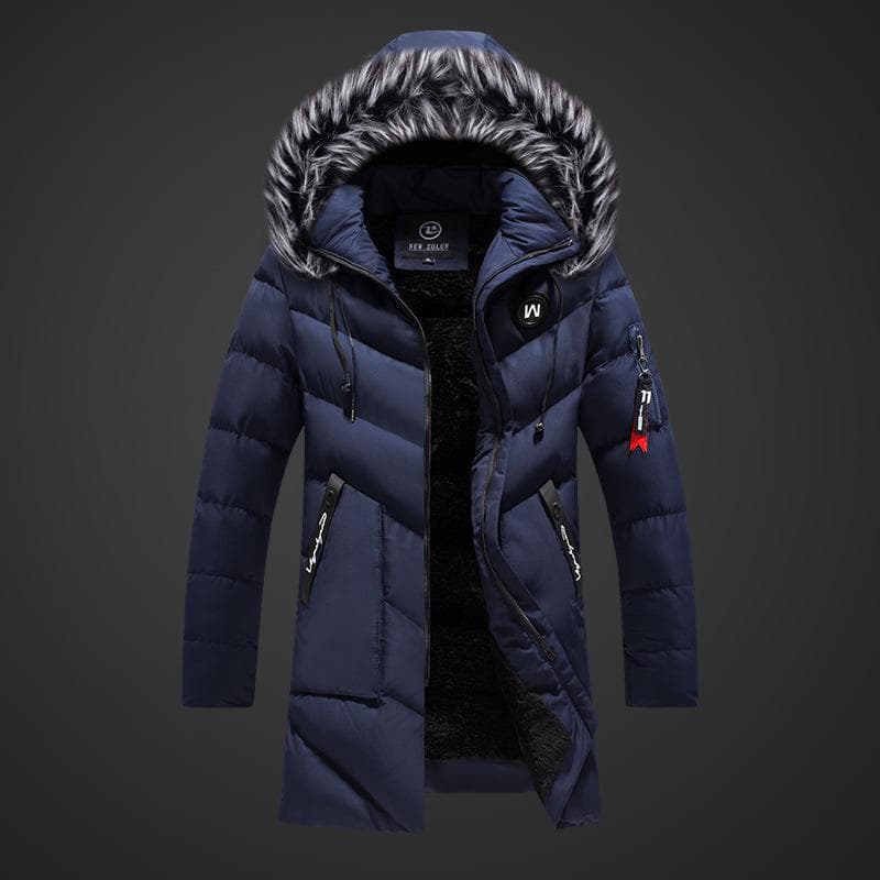 Men Winter Jacket Hooded Casual Long Thick Fleece Parkas Jackets Coat Men Fur Collar Outdoor Military Pockets Overcoat XXXL