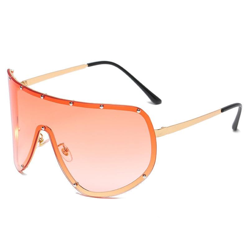 New Vintage Oversized Oval Sunglasses Women Rimless Rectangle UV400 Designer Eyewear Brand Female Sun Glasses