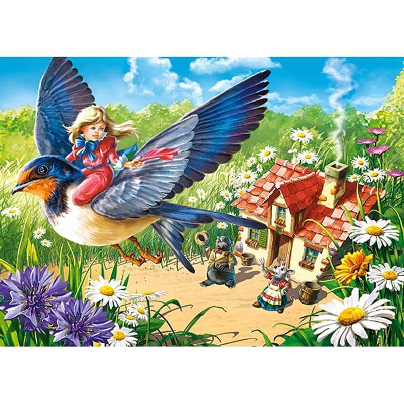 Diamond Painting Cross Stitch Diamond Diamond Embroidery Style Mice and Flowers Diamond Painting 20X30CM