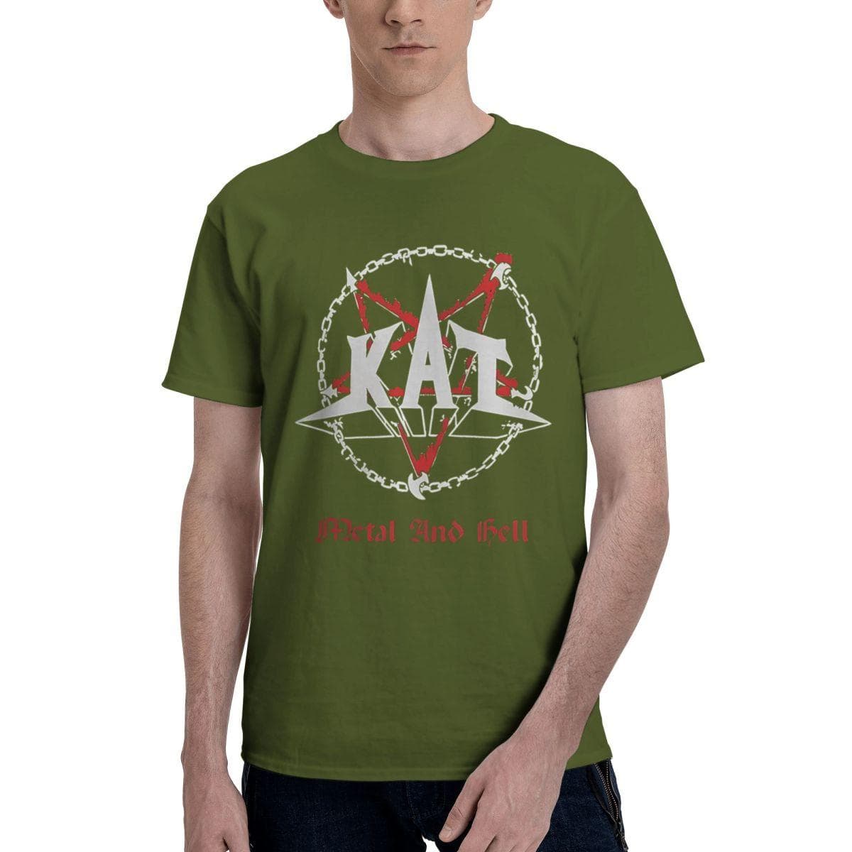 Kat Metal And Hell O Neck 100% Cotton Casual Breathable Confortable T-Shirt New In Tops And T-Shirts Men T-Shirt XXXL army green
