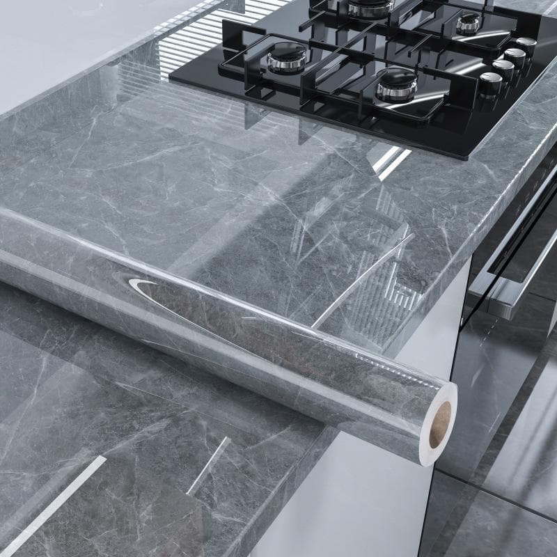 Thicken PVC Marble DIY Self Adhesive WallPaper Furniture Renovation Stickers Kitchen Waterproof Decorative Film 60cm*9m