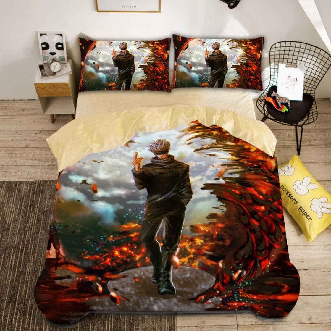 Jujutsu Kaisen Bedding Set Japan Famous Anime Duvet Cover Sets Boys 3D Printed Quilt Cover Sukuna Bedroom Decoration 140x200cm 2pcs