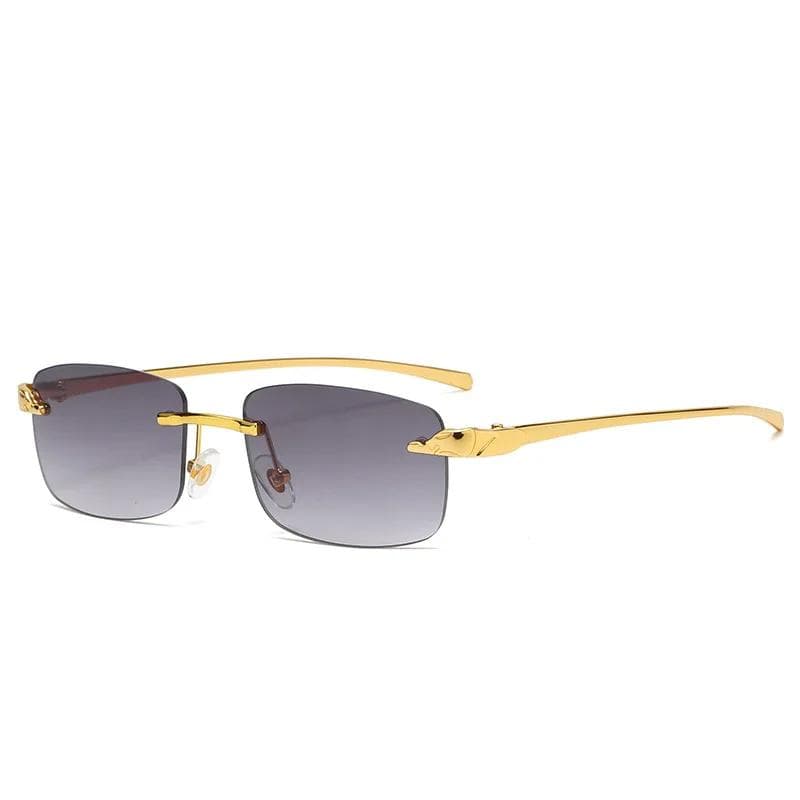 Fashion Vintage Rimless Square Sunglasses Women Men Luxury Brand Designer Metal Small Sun Glasses for Travel Driving As picture