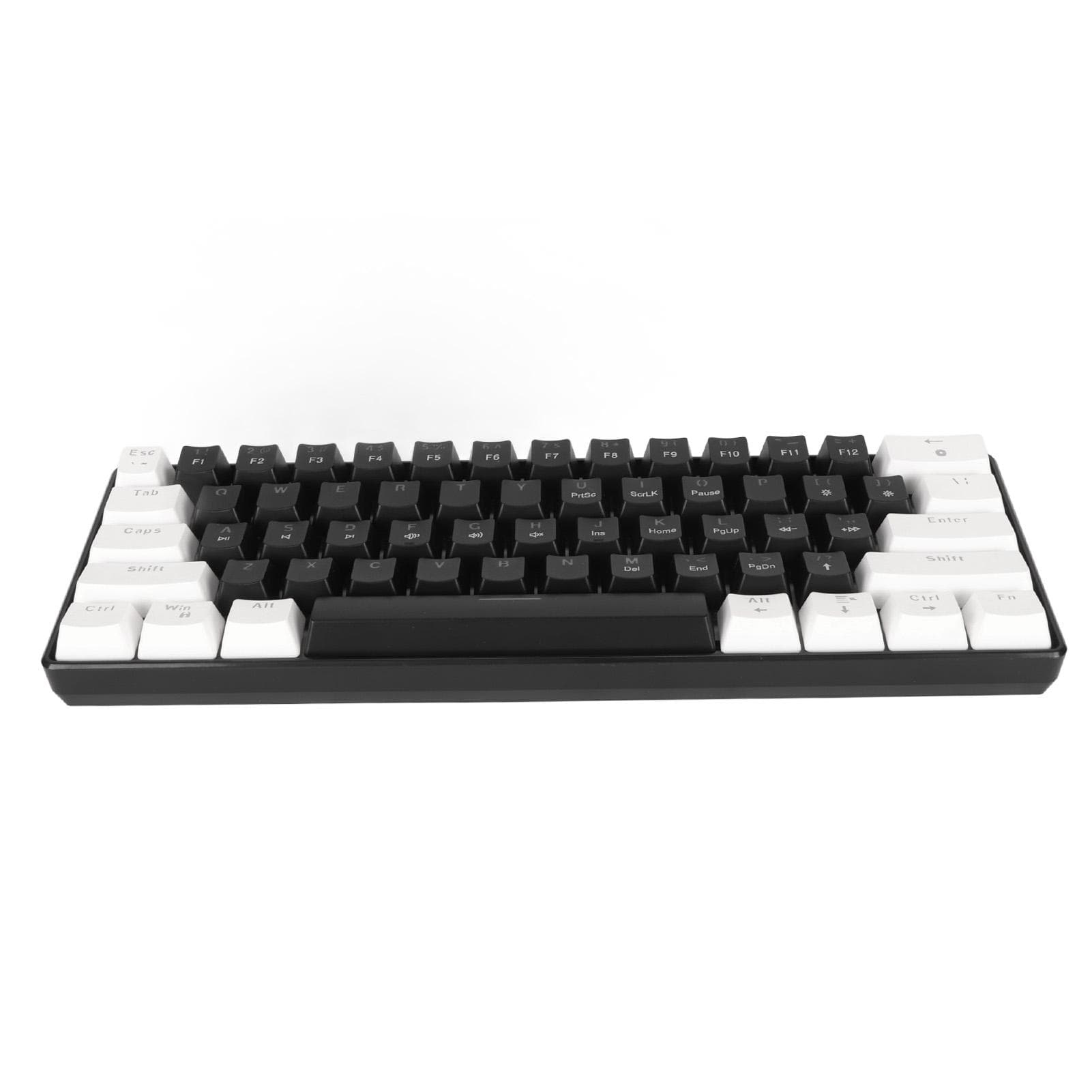 61 Key Mechanical Keyboard Blue Switch Wired RGB Gaming Mechanical Keyboard with Cool Lighting black white