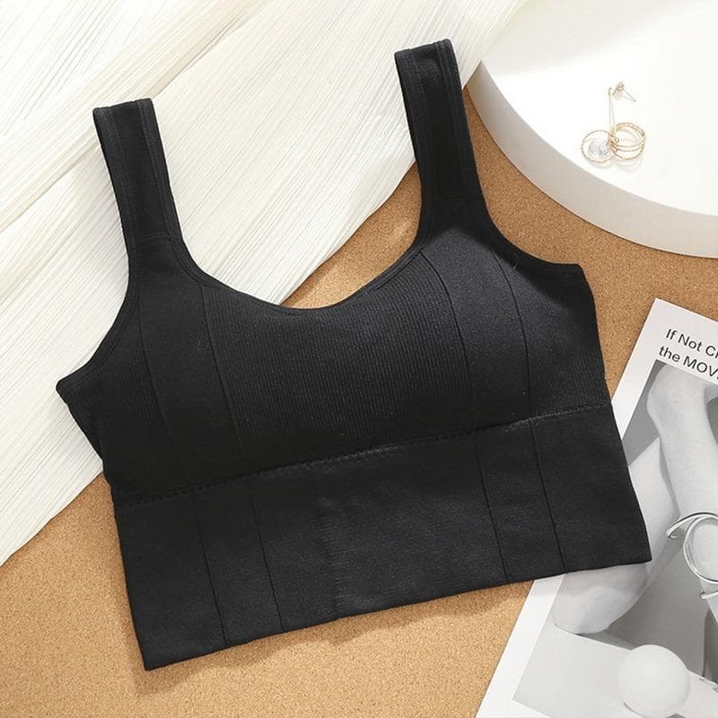 Breathable Sports Bra Shockproof Crop Top Anti-sweat Fitness Top Women Seamless Yoga Bra Push up Sport Top Gym Workout Top One Size black