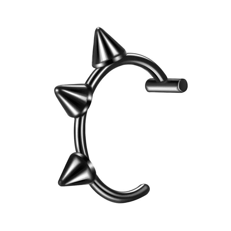 1Pc Stainless Steel Fake Nose Ring Hoop Septum Rings C Clip Lip Ring Earring Fake Nose Piercing Women Body Jewelry Non-Pierced C black