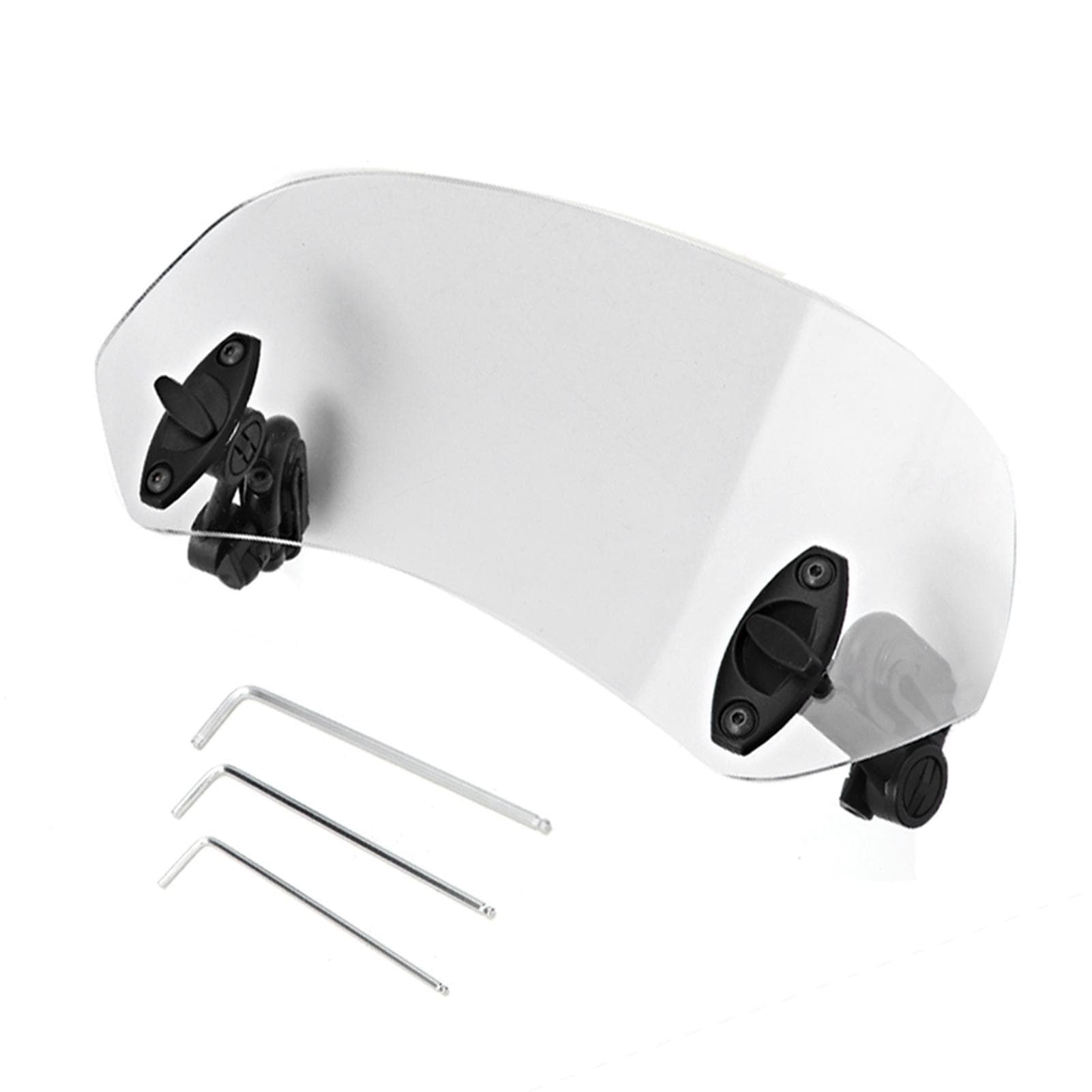 Universal Motorcycle Adjustable Clip On Windscreen Wind Deflector Windshield Accessories white