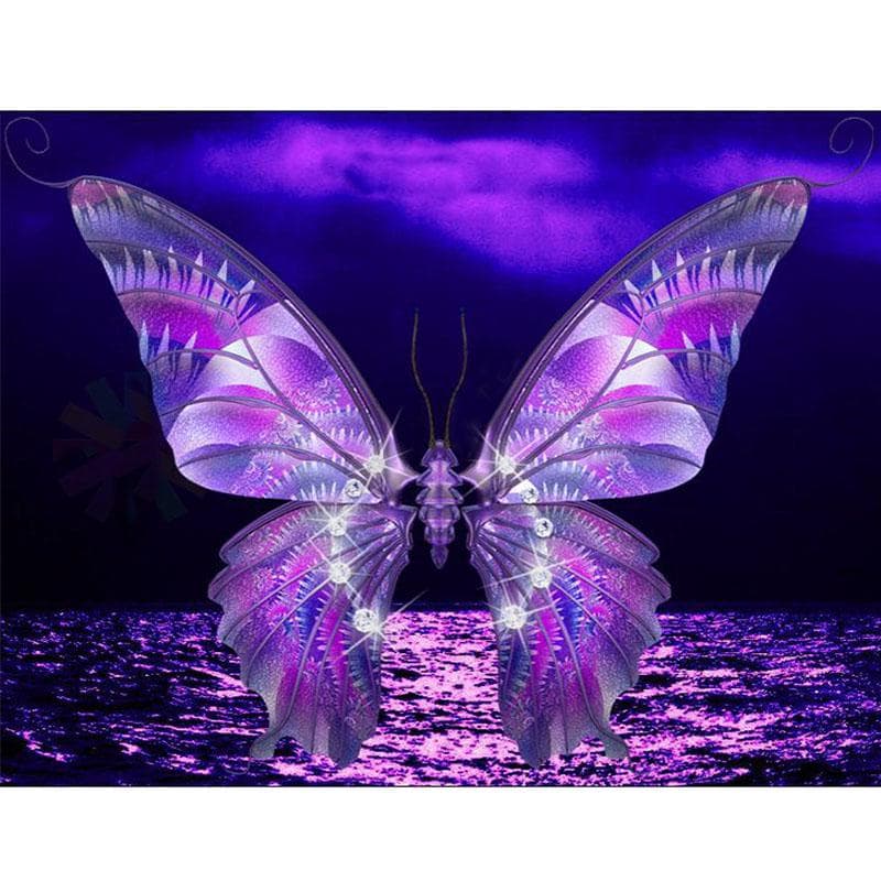 DIY Diamond Painting Purple Butterfly Diamond Embroidery Diamond Mosaic Cross Stitch Arts Wall Decor 20X30CM