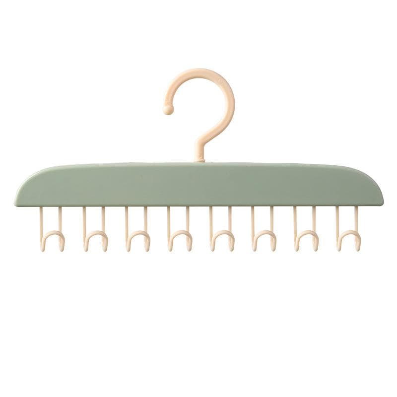 Multiple Hooks Women Storage Bra Hangers For Clothes Case Home Wardrobe Accessories Supplly Scarf Organizer Men Tie Belt Hangers green