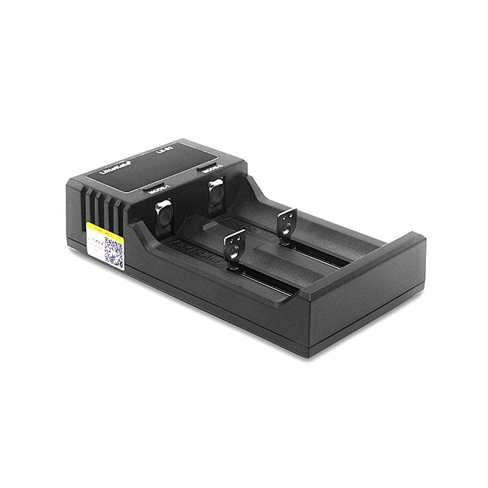 Liitokala Lii-S2 Battery Charger LCD 2 Slots for 18650 26650 21700 18350 AA AA Lithium NiMH Battery Auto-polarity Detector Charger black