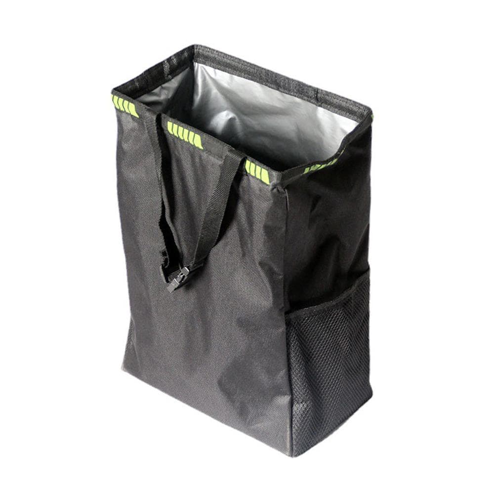 Car Trash Can, 13L Large Capacity Leak Proof Waterproof Garbage Bag, Collapsible Hanging Trash Bin 0 black
