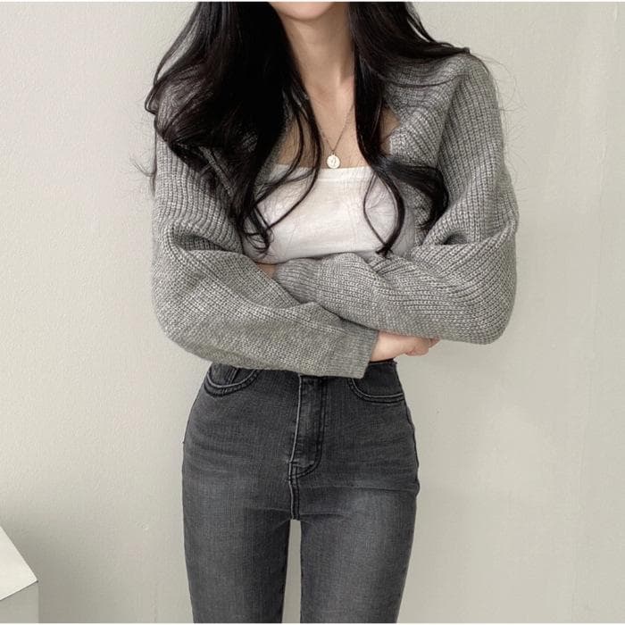 Autumn New Style Knitted Short Cardigan Sweater Shawl Chic Korean Fashion Versatile Tops for Women One size