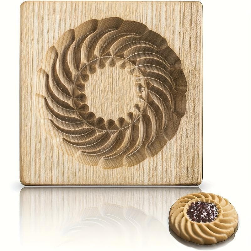 1pc Sunflower Biscuit Mould, Beech Wood Sandwich Sunflower Biscuit Mould, Sunflower Biscuit Mould, Creative Aesthetic Biscuit Moulds Pack of 1