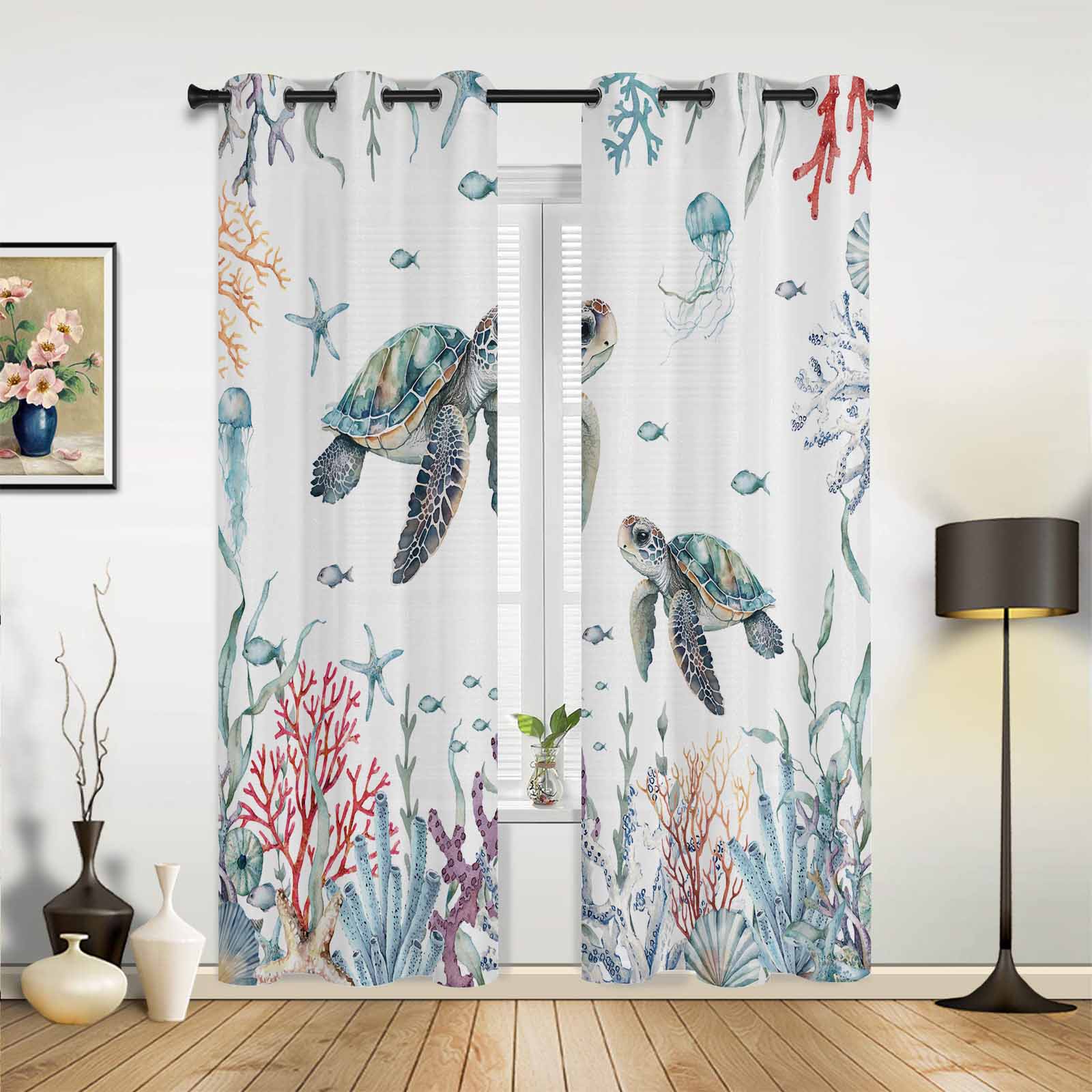 Cute Dachshund Pattern Window Curtains For Living Room Bedroom Luxury Modern Kitchen Curtains Fabric Drapes 135W x 60H(cm) x1