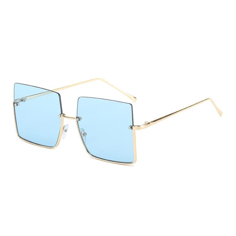 Big Square Sunglasses Women Semi Rimless UV Protection Sun Glasses for Driving Travelling Fashion Accessories