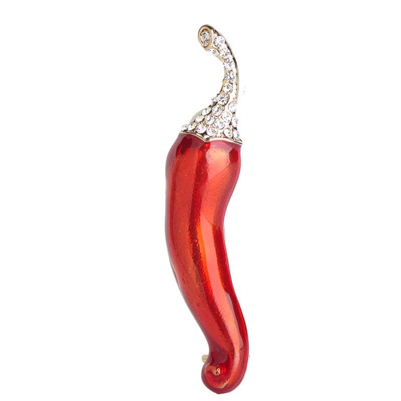 Blucome Vivid Green Pepper Brooch Chili Vegetables Brooches For Women Girls Suit Dress Accessories Gold Color Pins Enamel Bijoux red
