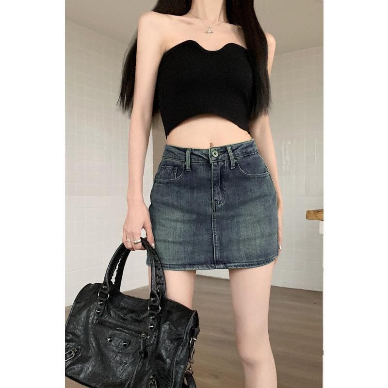 New Spring and Summer Slim Hip Denim Skirt Anti-exposure Denim Skirt XL