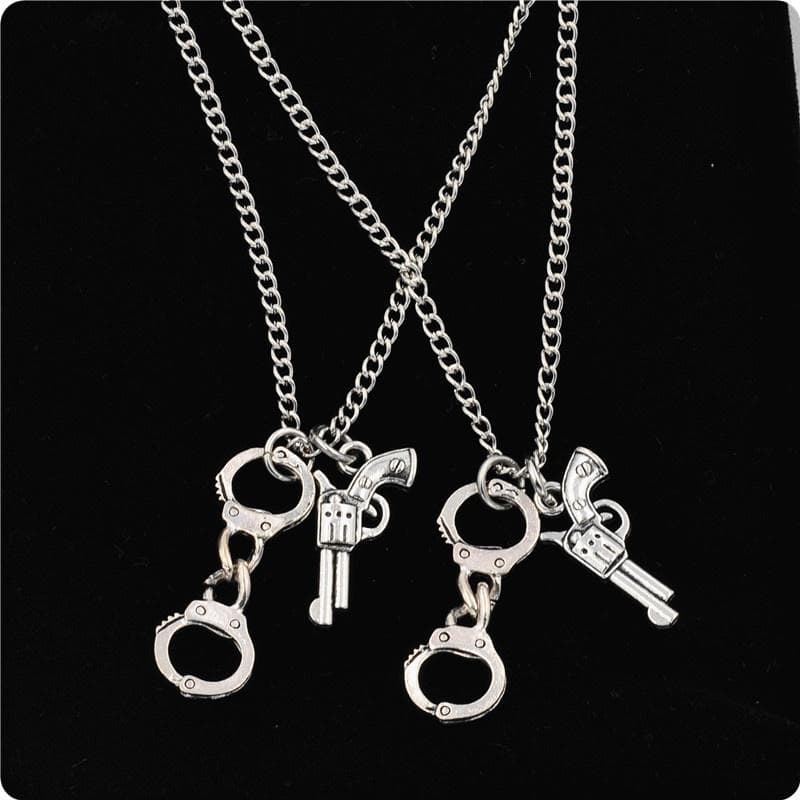 Handcuff Gun Necklace Fify Shades of Grey Gun and Handcuff Pendant Necklace