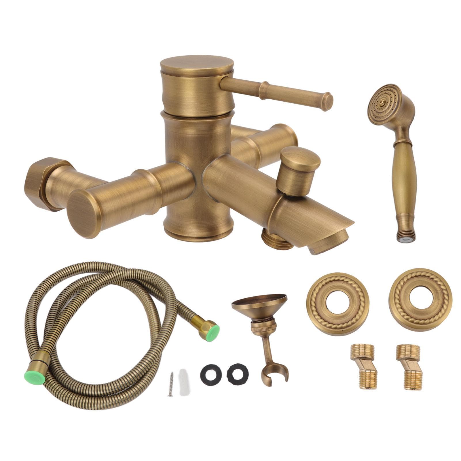 Brass Bathroom Shower European Antique Simple Wall Mount Handheld Shower Set with Accessories for