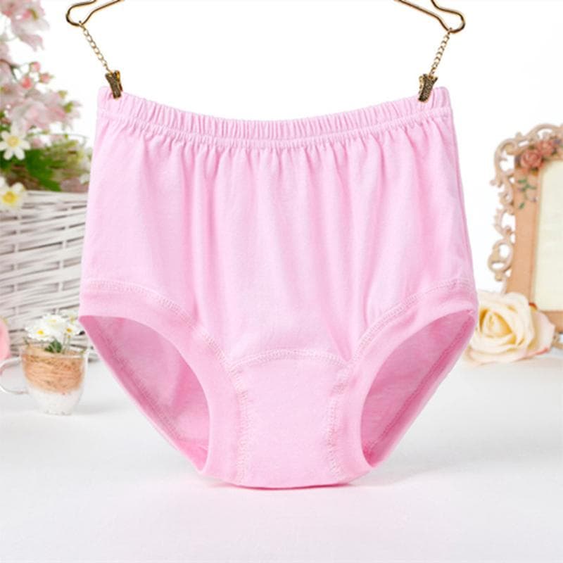 Women Underpants Cotton Panties Underwear Breathable High Waist Comfortable Soft Plus Size Briefs 3XL pink
