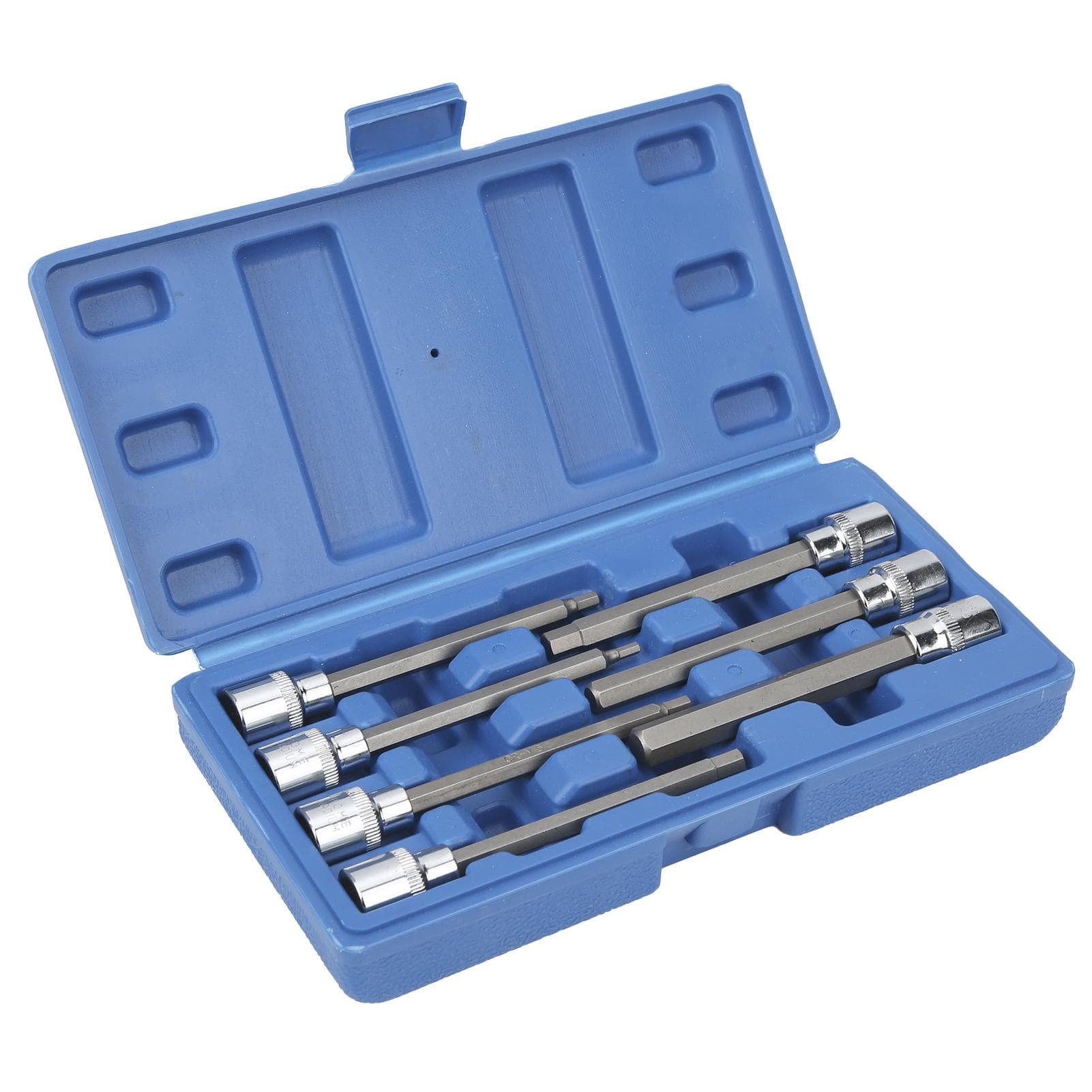 7pcs 38in Square Hex Key Wrench Bit Socket Set Extra Long Chromium Vanadium Steel for Home Car