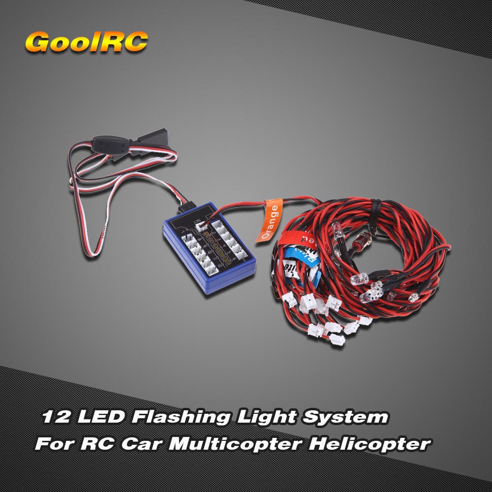 New Highlight 12 LED Flashing Light System for RC Cars G.T.POWER Smart PPM/FM/FS 2.4G Trucks