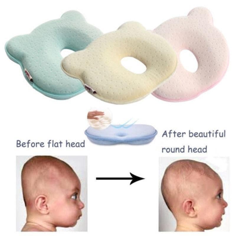 Soft Infant Pillow Prevent Flat Head Memory Foam Cushion Sleeping Support yellow