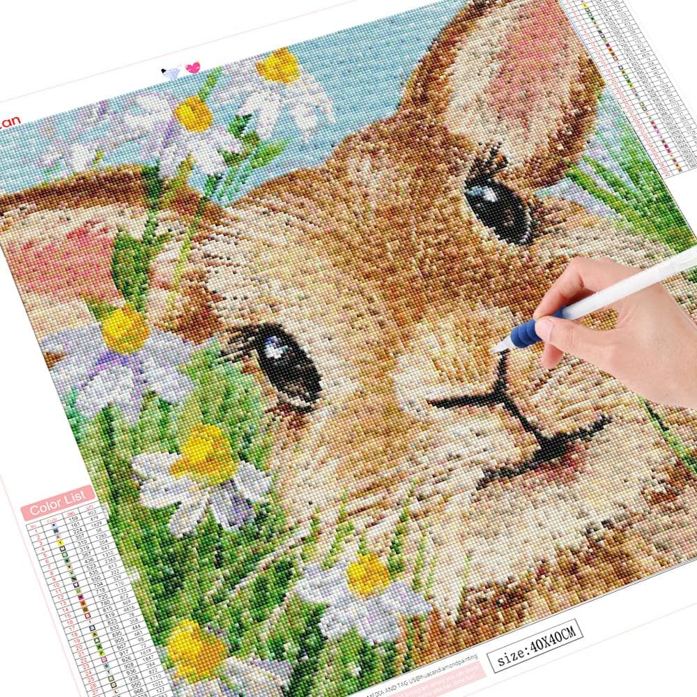 Full Drill Diamond Painting Rabbit Diamond Art Mosaic Animal Embroidery 30x30CM