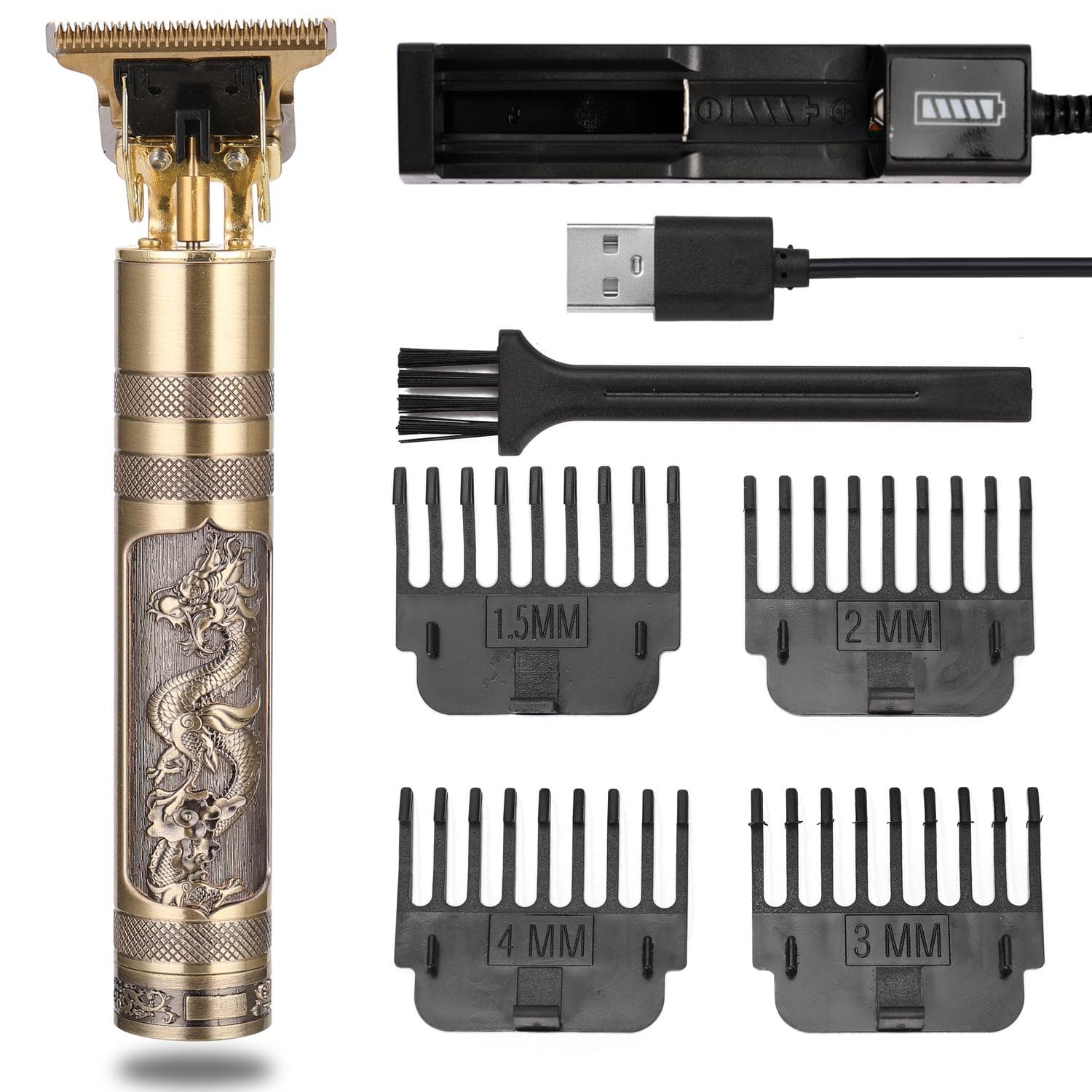 Hair Cutter Professional Hair Trimmer Men Rechargeable Electric Powerful Haircut Machine Carving dragon