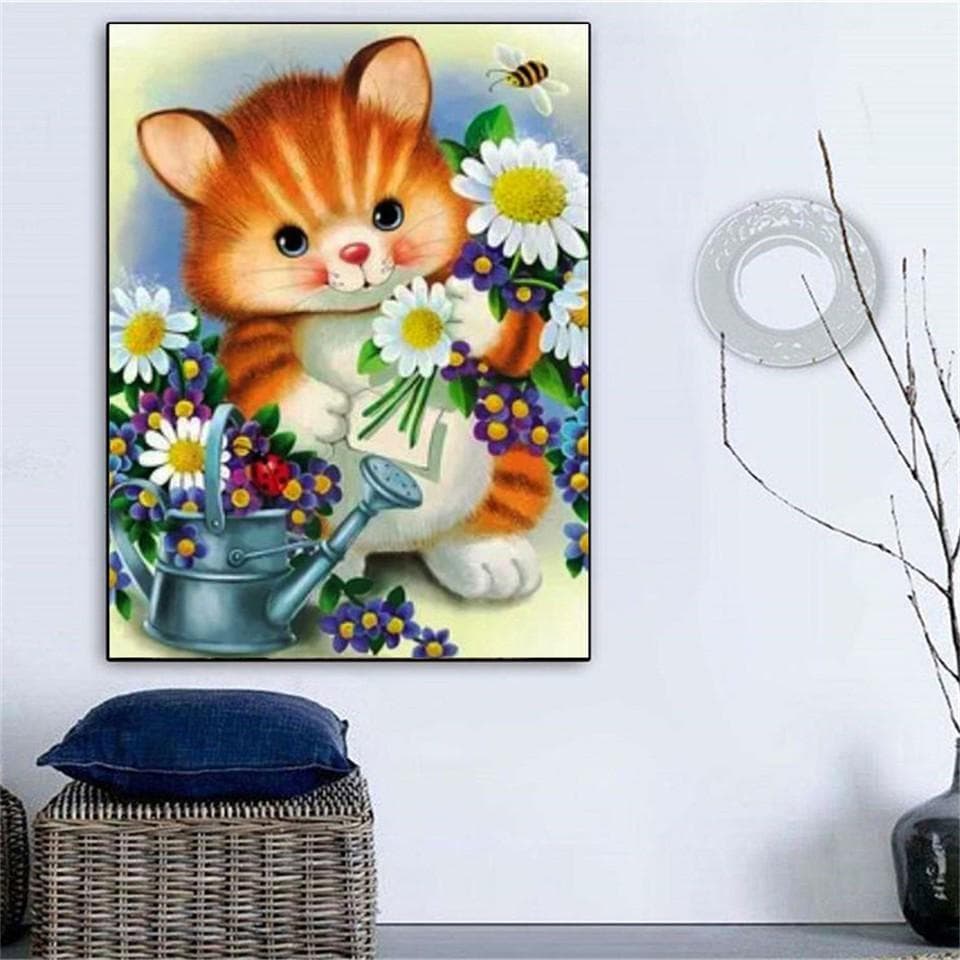 Cross Stitch Full Display Animal DIY Full Round Diamond Embroidery Diamond Painting 20X30CM