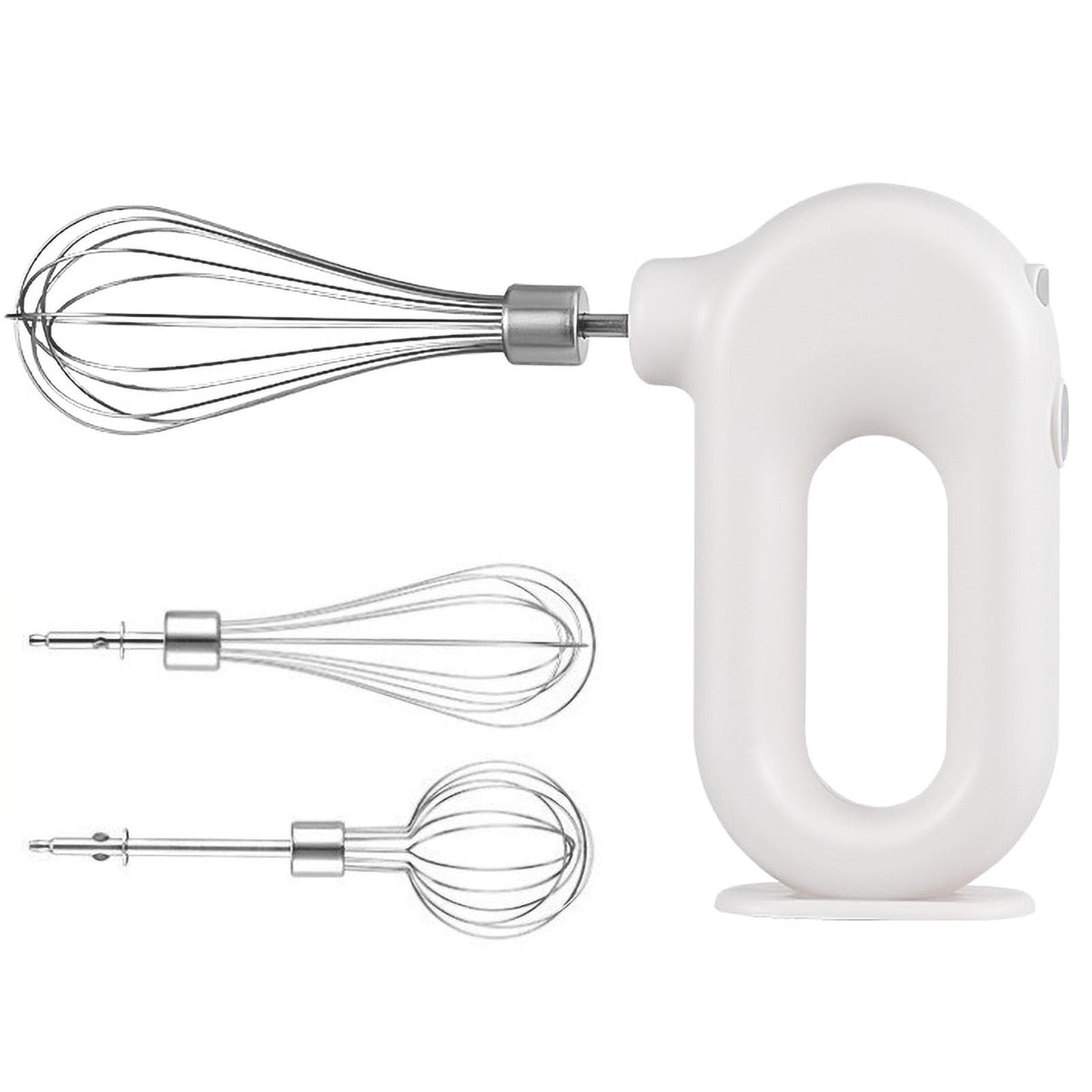 Electric Egg Beater Handheld Mixer Food Beater Whisk with 4 Speed for Baking Cake Egg Cream Upright white