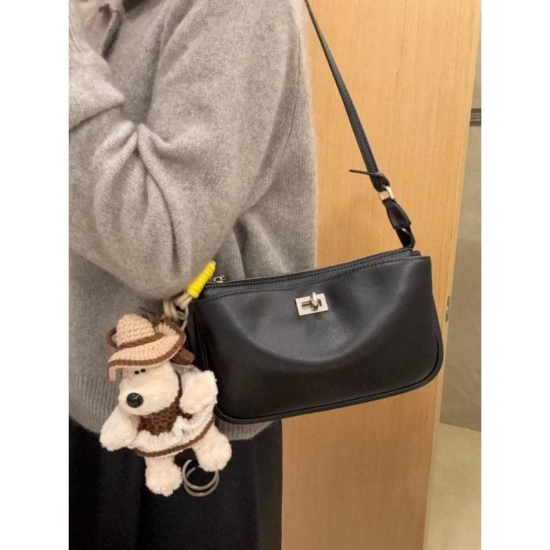 Leather Mahjong Bag, Small Square Bag, Motorcycle Handbag, Baguette Bag, Underarm Bag, Single-shoulder Bag, Crossbody Bag