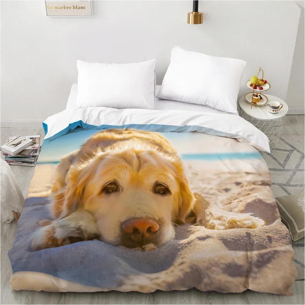 Animal Lie Down Dog Pet Bedding Set Duvet Cover Bedroom Comforter Covers Single Twin King Size Quilt Cover Home Textile 70x133cm 2pcs