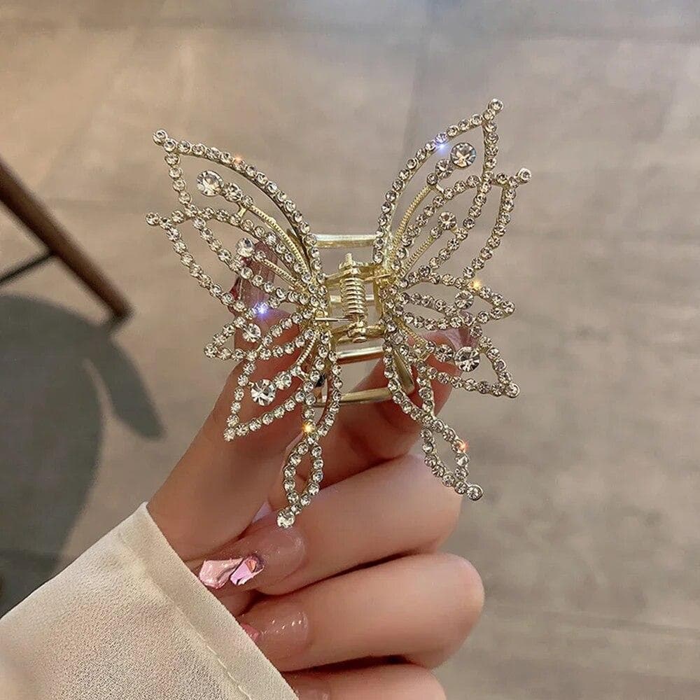 Fashion Hair Claw Butterfly Clips For Women Girl Elegant Ponytail Clip Hair Accessories zircon