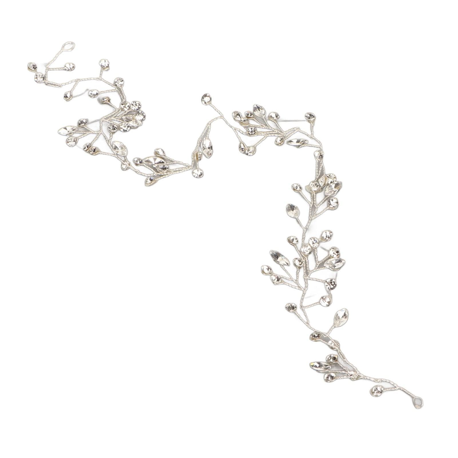 Rhinestone Hair Vine 14.8in Long Stylish Elegant Strong Alloy Wire Crystal Hair Piece for Party