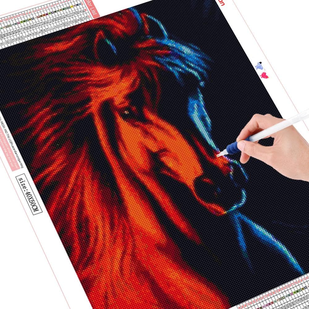 5D DIY Diamond Painting Animals Diamond Embroidery Horse Full Round Drill 20X30CM