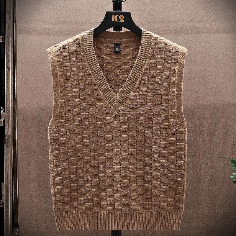 Sweater Tank Top Men's Vest Underlay V-neck Sleeveless Sweater Sweater Couple warm vest 15 different flower shapes in different colors M