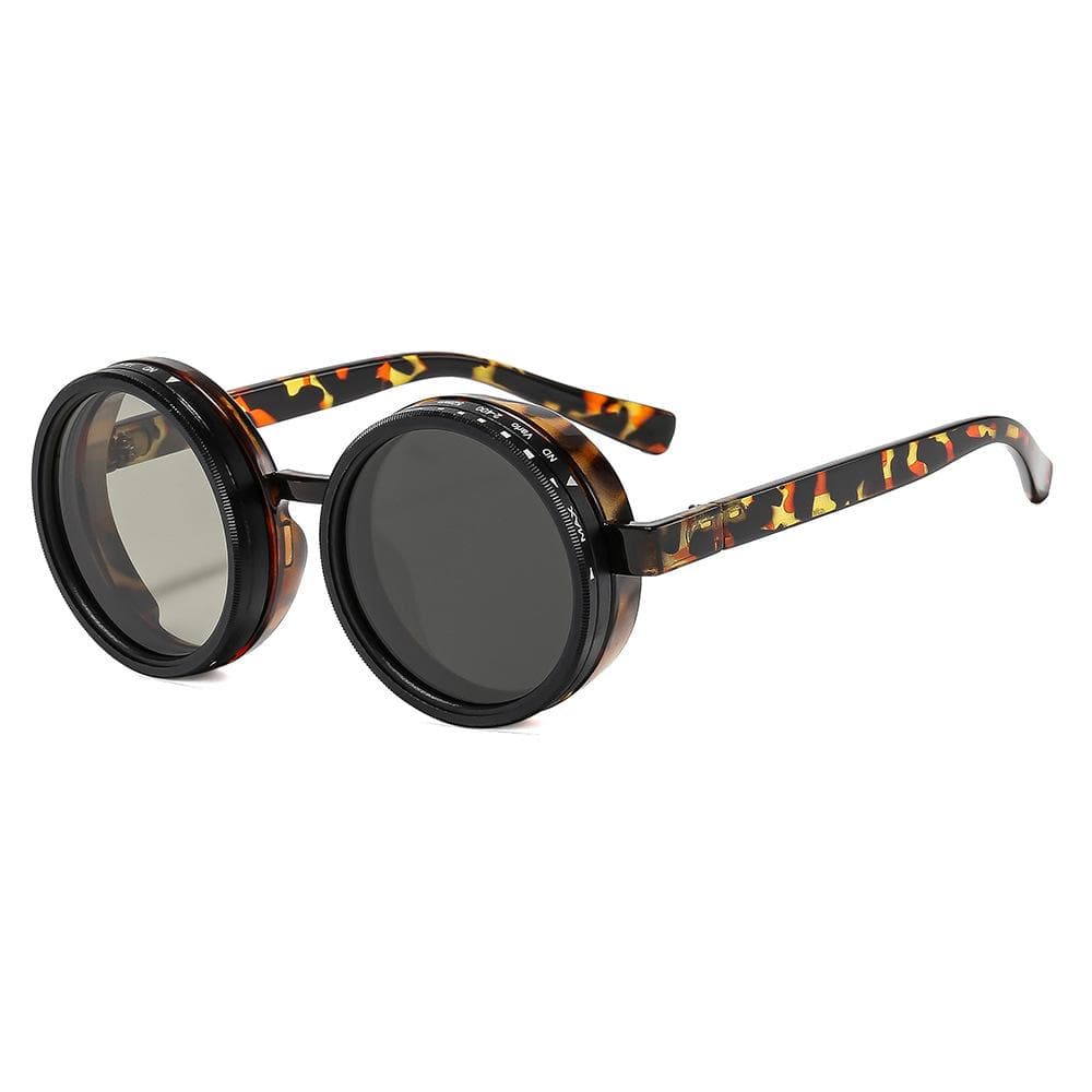 Vintage Steampunk Sunglasses Round UV400 Adjustable ND9 Dimming Shades For Men Women Outdoor Sport