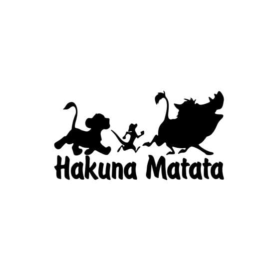 Car Sticker Colorfast Fine Workmanship Waterproof Hakuna Matata Vinyl Sticker for Car black