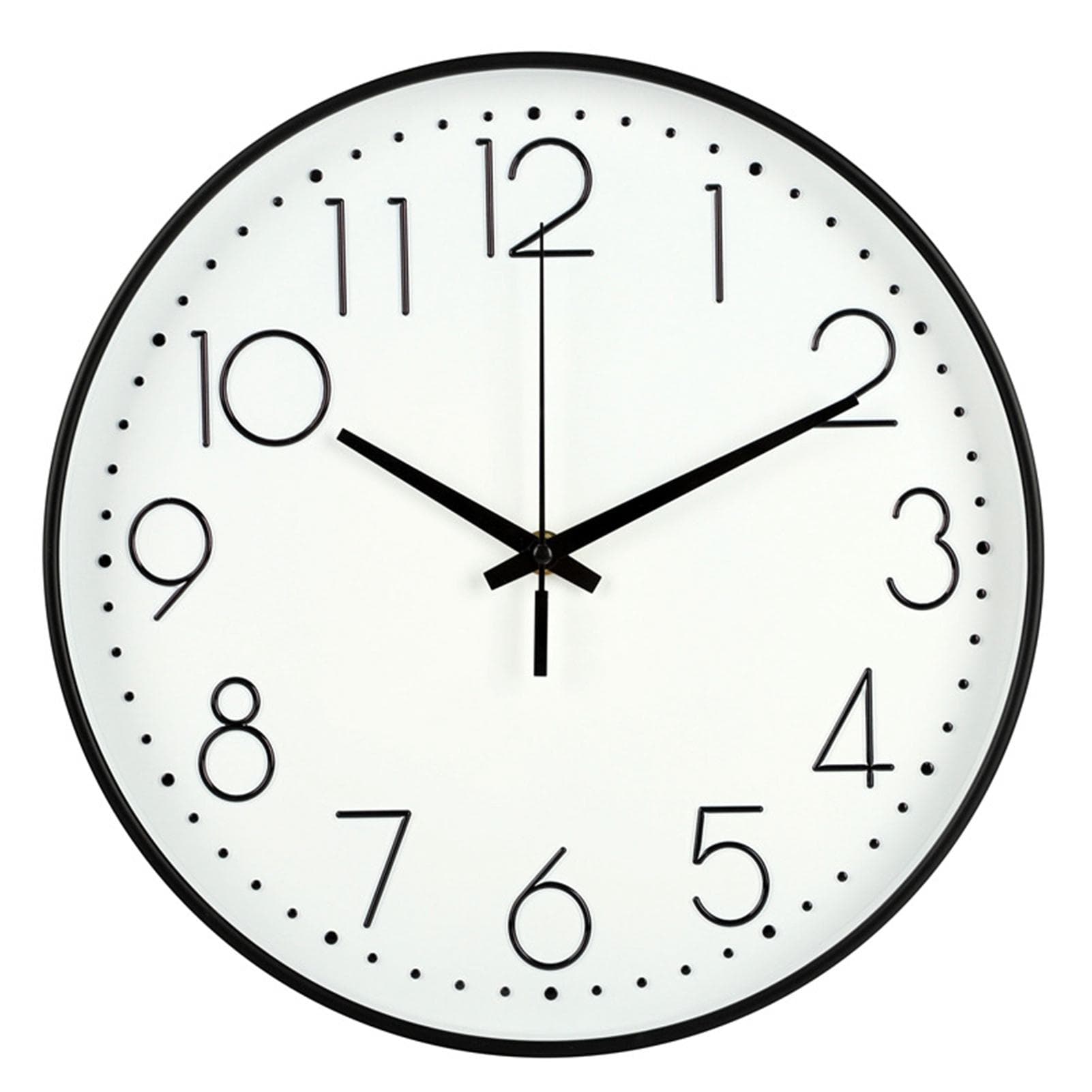8 Inch Silent Wall Clock Non Ticking Decorative Easy to Read Round Wall Clock for Home Livingroom Black Frame White Bootom Black Word