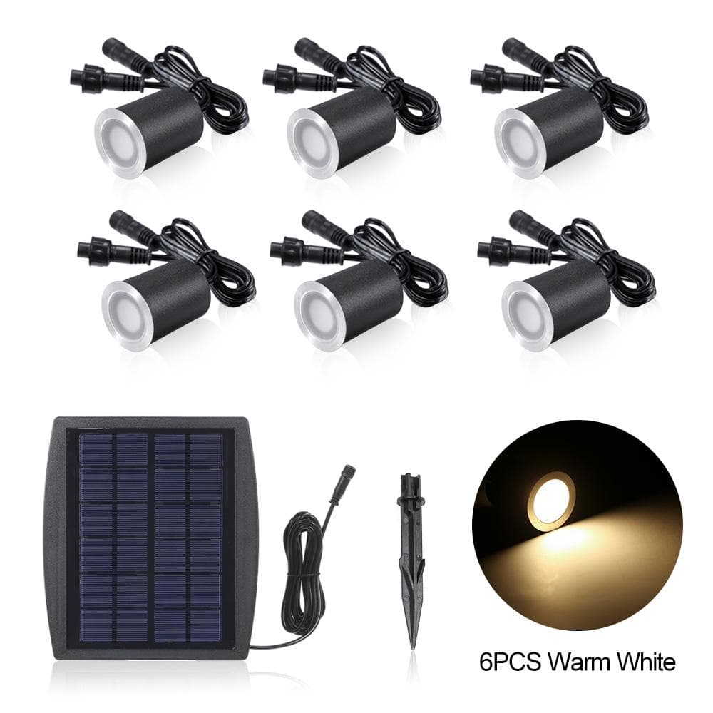 3.2V 0.2W Solar Deck Lights IP65 Waterproof Solar Garden Light Sensing Garden Paths Warm white & 6pcs