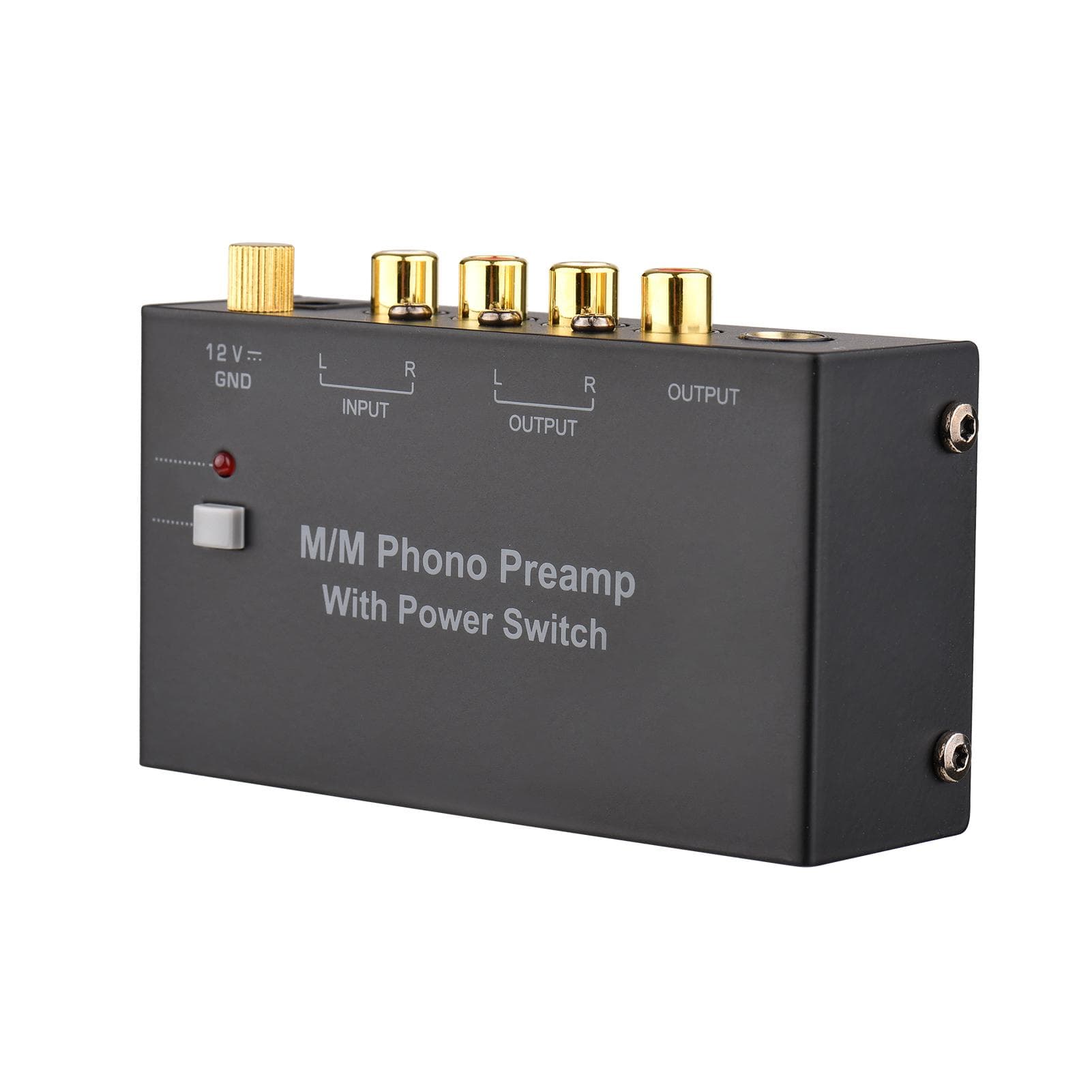 M/M Phono Preamp with Power Switch Ultra-compact Phono Preamplifier Turntable Preamp with RCA US Plug