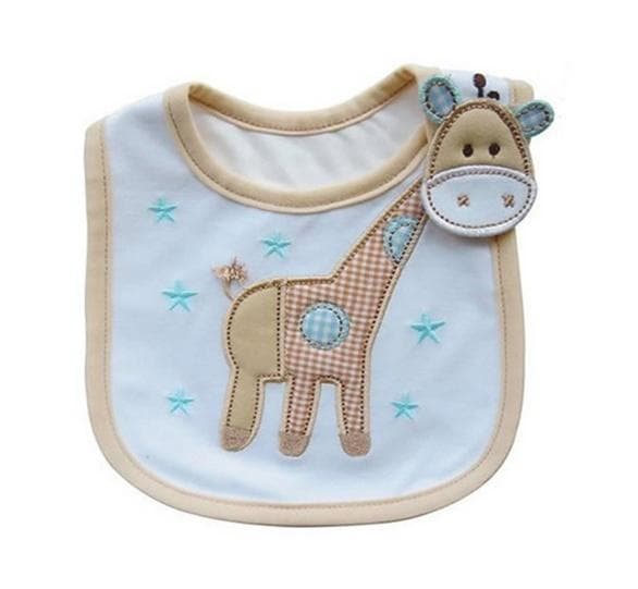 3 Layer Toddler Baby Waterproof Saliva Towel Baby Bibs --Giraffe Pattern