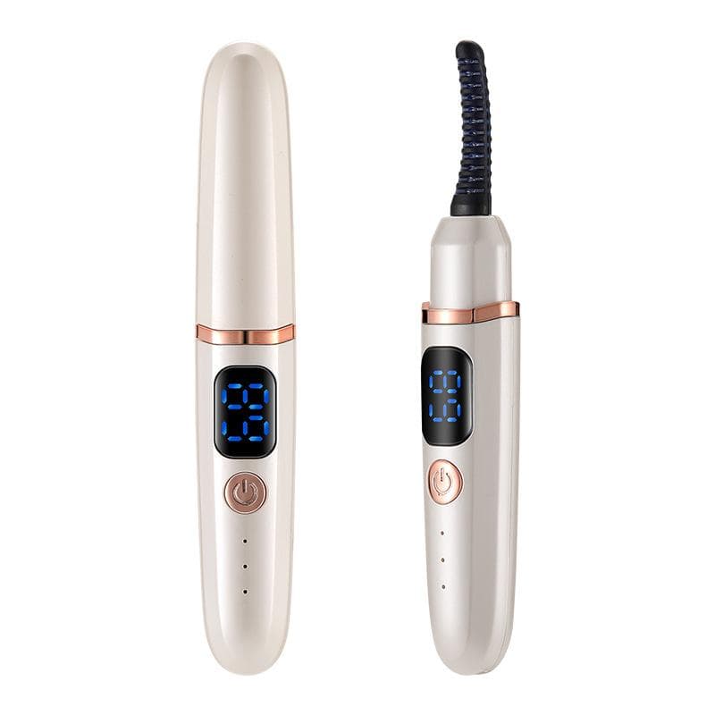 New Electric Eyelash Curler Heated Eyelash Curler with Power Display Long-lasting Setting Eyelash Curler white