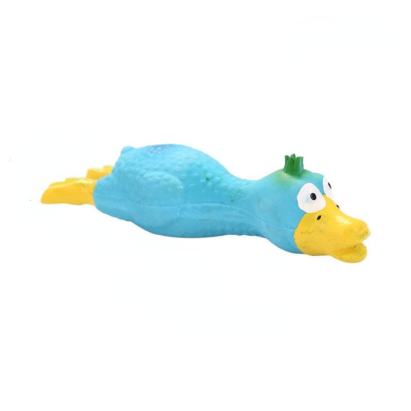 1PCS Pet Dog Toys Latex Toys Funny Squeeze Sound Toy Screaming Chicken Pet Supplies blue